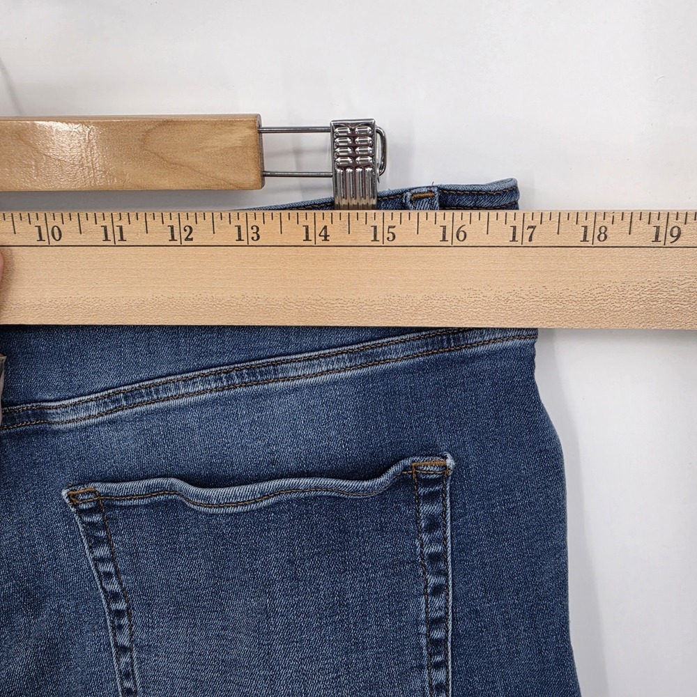J. Jill Denim Wide Leg Crop Jeans Sz 14 Blue High Rise Button Fly Stretch Pocket - Picture 8 of 15